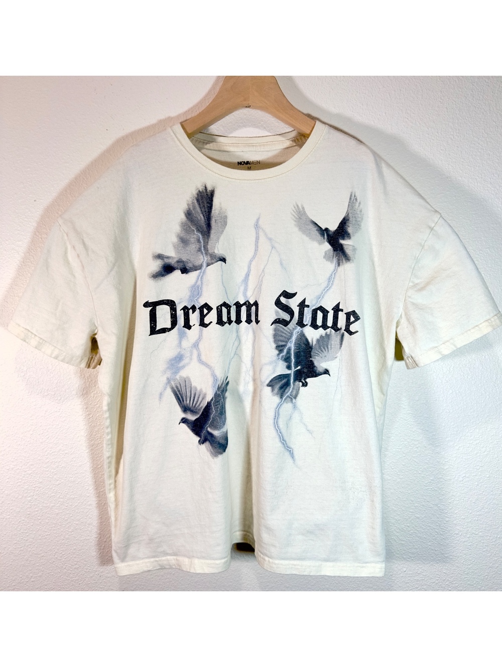 NovaMEN Dream State Eagle Lightning Graphic T-Shirt Men’s Medium Y2K Style